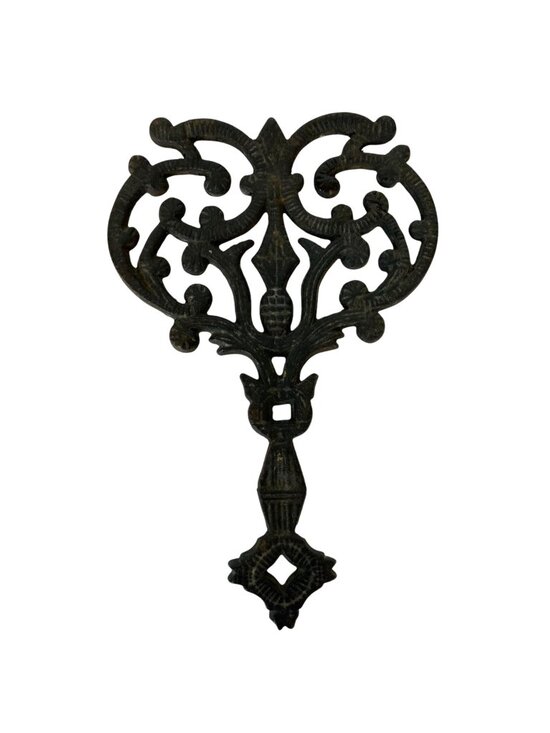 Unbranded Other - Vintage Cast Iron Kitchen Trivet Black Key Shaped Farmhouse Wall Decor Hot Pad